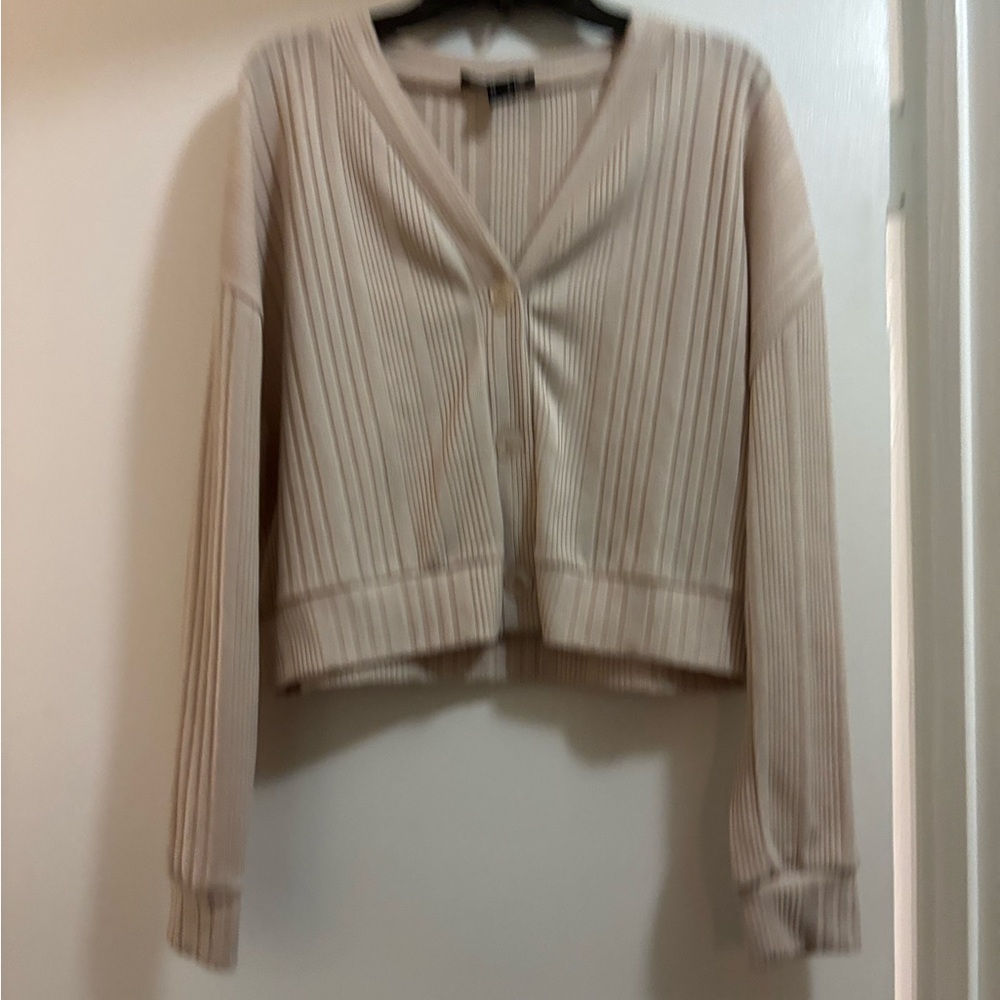 Streetwear Society Beige Ribbed Cardigan